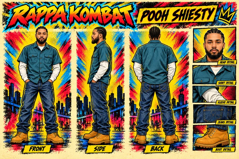 Pooh Shiesty front, side and back sheet