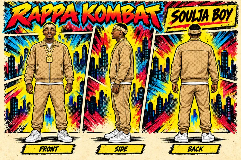 Soulja Boy front, side and back sheet